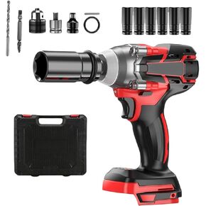 Cordless Impact Wrench 1/2 Inch for Makita Battery, Brushless Power Impact Gun Kit, Max 900N Electric Wrench for Car Home, 3000RPM High Torque Impact Driver for Mechanical Engineer (No Battery)