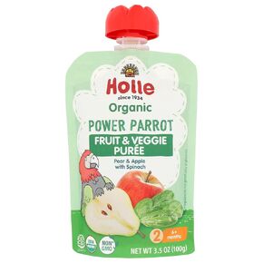 Holle Organic Power Parrot Fruit & Veggie Pouch, 3.5 OZ