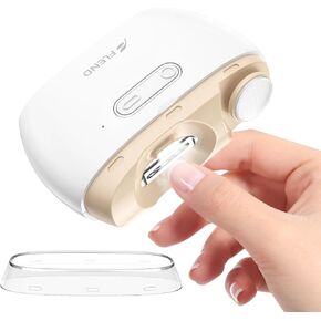 Electric Nail Clipper, Nail Trimmer and Nail Polisher 2 in-1, Automatic 2 Speed Fingerna Nail File with Light, Women Manicure Set Nail Clippers for Baby Kids Seniors Weak Hands