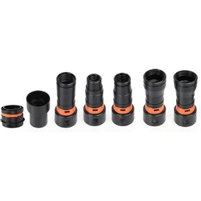 7-Piece Vacuum Hose Adapter Kit,Multi-Size Vacuum Attachments for 1-1/4" Hose,Includes 1-2/3", 1-1/3", 1.1", 0.9", 1-3/4" Connectors,Universal Vacuum Cleaner Fittings