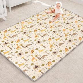 Reversible Baby Floor Mat (71x59x0.4in) -Foldable, Lightweight Foam Playmat for Babies & Toddlers - Waterproof, Easy Cleaning & Storage - Ideal for Indoor/Outdoor Play & Travel (Marine World)