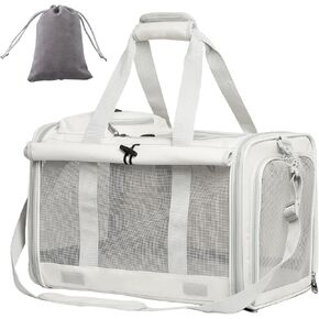 Portable Travel Pet Carrier for Small Pets Up to 16 Lbs, Airline Approved Collapsible Cats and Puppy Soft-Sided Carriers