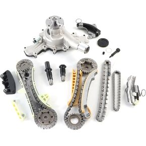 Engine Timing Chain Kit 4.6L Fit for 2005-2010 Mustang for 06-10 Explorer for 06-10 Mountaineer for 07-10 Explorer Sport Trafor 09-10 F-150 Timing Part Sets w/Tensioner Guide Rail Cam Gears Solenoids
