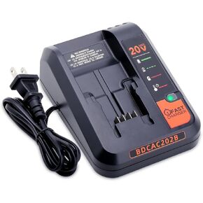 BDCAC202B 2.0A Charger Replacement Compatible with Black and Decker 20V Lithium Battery Charger, Compatible with 12V MAX and 20V MAX Battery LBXR20 LBXR2020 LBX4020 LBX20