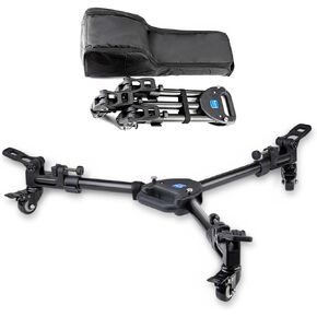Fotopro Heavy-Duty Tripod Dolly with 3 Rubber Wheels, Adjustable Legs & Carry Bag - 33 lbs Capacity, DP-2 Tripod Wheels for Camera, Camcorder, Video & Lighting Equipment