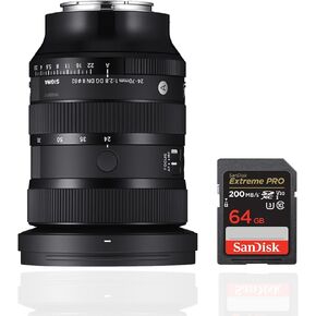 Sigma 24-70MM F2.8 DG DN II Art Lens, Sony E Mount Bundle with SanDisk 64GB Extreme Pro SDXC UHS-I Memory Card (2 Items)
