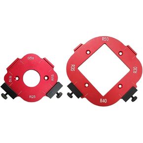 Round Corner Radius Templates Woodworking Routing Router Templates Radius Jig Wooden Board Arc Cutting Auxiliary Tool Aluminum Alloy Arc Angle Positioning Template R10/R15/R20/R25/R30/R35/R40/R50