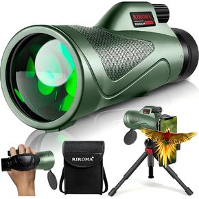 Monocular Telescope with Smartphone Adapter - 12X60 HD, BAK4 Prism, and Tripod for Stability.