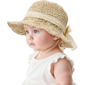 قبعات من Century Star Baby Straw Sun Hats للرضع قبعة شاطئ الصيف للأطفال