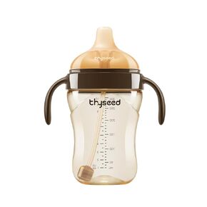 Infant Spill Proof Weighted Straw Sippy Cups with Handles and Lids Breastfed Baby First Soft Spout Top Training Water Cup Toddler Boy Girl No Leak Transitioning Bedtime Milk Bottles 6 Months+
