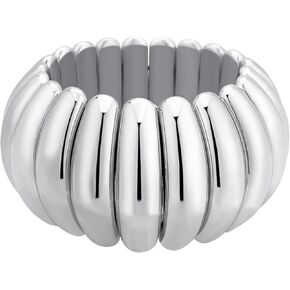 HIIXHC Vintage Bangle Bracelets For Women Gold Polished Chunky Oval Bangle Bracelet Cuff Bracelets for Women with Gift Bag in Kuwait