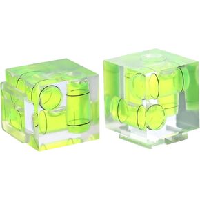PATIKIL Camera Hot Shoe Cover Level, 2 Pcs 3 Axis Hot Shoe Bubble Spirit Level Standard Flashlight Protector Compatible for Nikon for Fujifilm for Pentax Universal DSLR/SLR Camera, Green