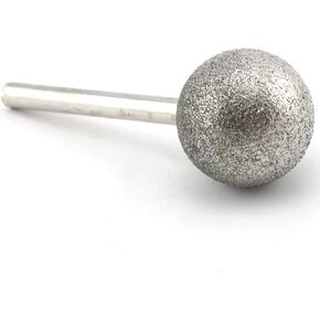 JINGLING 30mm 1-3/16 inch Spherical Head Diamond Grinding Bits Round Ball Bit Sphere Rotary Burr Grit 80 Stone Carving Tools 1/4" Shaft Attachment for Bosch, DeWalt, Makita