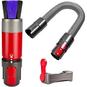 Flexible Extension Hose + Dusting Brush Part Replacement for Dyson V11 V8 V7 V10 V15 Vacuum Cleaner,Scratch-free Dusting Brush,Bristle Dust,Removal Brushes Hose Replace for V15 Cordless Vacuum