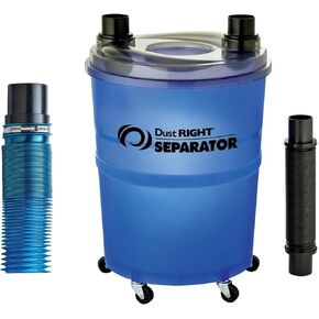 Complete Shop Vac Dust Collection Kit: Expandable 2.5'' Flexible Hose (Extends to 12'), Dust Separator with 36'' Flex-Form Hose, 10-Gallon Translucent Bucket
