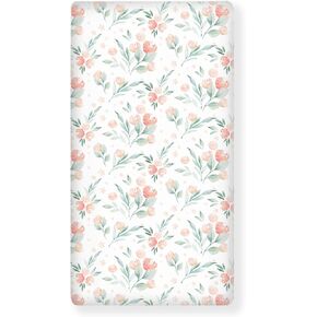 Pink Hearts Fitted Crib Sheet Line Heart Baby Crib Sheet Fit Standard Crib and Toddler Mattress,Crib Mattress Sheets for Boys Girls 28"x52"
