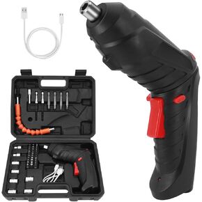 Rechargeable Electric Screwdriver Portable Set, 3.6V with 47pcs Cordless Accessories, Dual Position Handle and LED Headlight in Kuwait