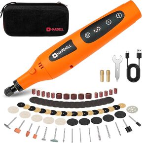 HARDELL Cordless 4V Rotary Tool Kit, 6 ​​Adjustable Speed ​​with Digital Display, Rotary Tool with 80Pcs Accessories, 2000mAh Capacity Battery for Sanding, Grinding, Drilling, Engraving