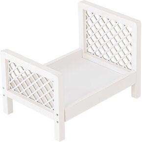 Kate Newborn Props for Baby Photography White Wooden Bed Photo Props Doll Bed with Mattress Pillow Bed Mat and Stretch Wrap for Photoshoot Studio Posing Props