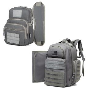 DBTAC Diaper Backpack for Men + Tactical Sling Bag Small (Grey)