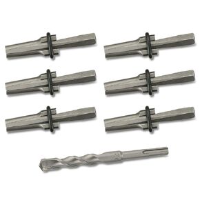 NATGAI 6 PCS 5/8 Inch Rock Splitting Wedges and 1PC Rotary Hammer Drill Bit, Rock Wedge and Feather Shims, Heavy Duty Stone Splitting Tools for Concrete, Marble, Granite, Rock, and Stone