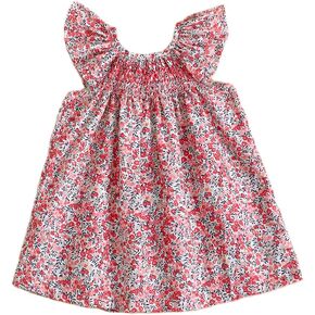 Summer Outfit Toddler Baby Girl Floral Dress Ruffle Sleeveless Dresses Tunic Dress Summer Sundress Girls Casual Dress