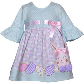 Bonnie Jean Girl's Easter Dress - Knit Bunny Dress for Baby Toddler and Little Girls