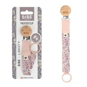Bibs Baby Pacifier Clip Eloise 0+ Years | Organic Cotton | Nickel-Free Metal Clips | One Size | Made in Denmark | Eloise Ivory