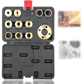 Brass Router Bushing Set, 11Pcs Router Template Guide Set Brass Template Router Guides Kit with Lock Nut for Router Accessory
