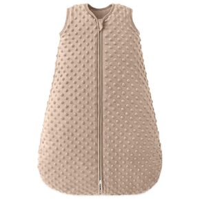 Fleece Baby Sleep Sack 12-18 Months with Plush Dots, Winter Baby Wearable Blanket for Infant Toddler Sleeping Sack 2-Way Zipper Warm Sleepsack, Grey
