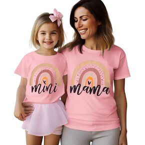 Mommy and Me Matching Outfit Mothers Day Rainbow Mama Mini Shirts Cute Mom Daughter Family Matching Set Gifts Tees
