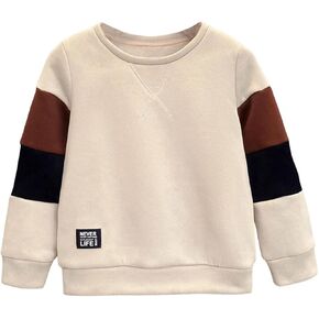 Soly Hux Toddler Boy's Block Sweatshirt Crew Neck Long Sleeve Letter Pullover Fall Tops