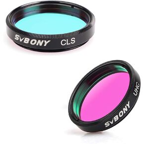 SVBONY Telescope Filter 1.25 inches UHC Filter Astrophotography, Bundle with 1.25 inches CLS Filter City Light Pollution Reduction Filter