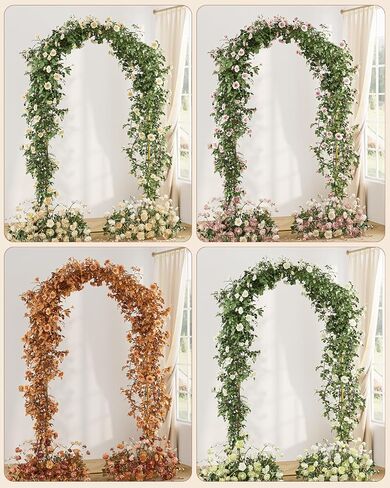 Wedding Arch Set of 3, Gold Metal Arch Backdrop Stand, Balloon Arch Stand Wedding Arch Frame for Ceremony Decoration (Gold, 7.2FT, 6.6FT, 6FT Backdrop) in Saudi Arabia