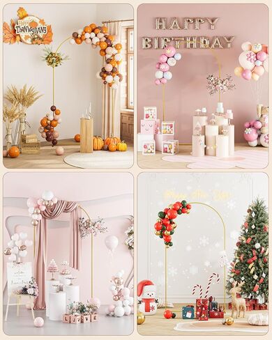 Wedding Arch Set of 3, Gold Metal Arch Backdrop Stand, Balloon Arch Stand Wedding Arch Frame for Ceremony Decoration (Gold, 7.2FT, 6.6FT, 6FT Backdrop) in Saudi Arabia