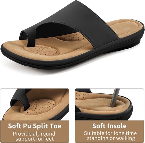 Summer Flat Sandals for Women: Comfortable Walking Dressy Slides for 2025 - Ladies Orthopedic Casual Shoes Indoor Outdoor in Kuwait