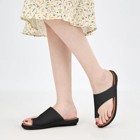 Summer Flat Sandals for Women: Comfortable Walking Dressy Slides for 2025 - Ladies Orthopedic Casual Shoes Indoor Outdoor in Kuwait