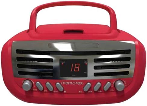 Memorex Retro Portable Top Loading CD Boombox with AM/FM Stereo Radio in Black | CD-R/CD-RW Compatible | LED Display | AUX Port Supported | Programmable CD Player in Saudi Arabia