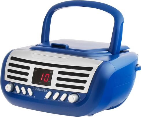 Memorex Retro Portable Top Loading CD Boombox with AM/FM Stereo Radio in Black | CD-R/CD-RW Compatible | LED Display | AUX Port Supported | Programmable CD Player in Saudi Arabia