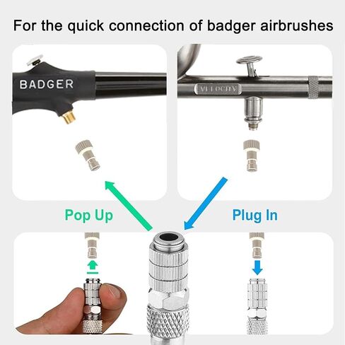 Hubest Airbrush Quick Release Disconcect مع G1/8 "Slad و Badger & Paasche Mal in Kuwait
