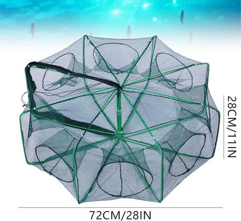 The Magic Foldable Fishing Trap, Folding Fishing Net，2024 Upgrade Auto-Foldable Strengthened Fishing Trap Net, Minnow Traps for Bait Fish，Fish Traps，Crawfish Trap，Minnow Trap in Saudi Arabia
