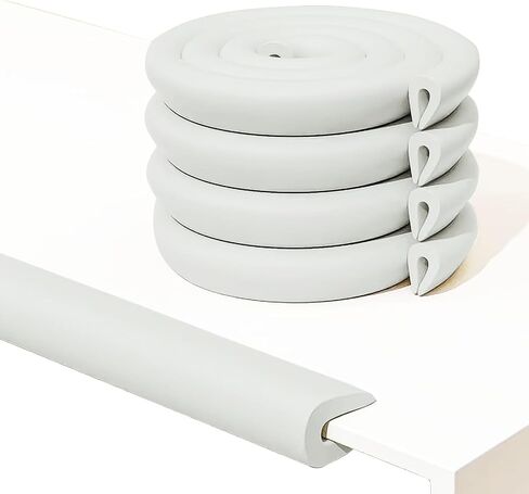 4M U Shape Edge Protectors for Glass Coffee Table,Foam Baby Proofing Safety Bumper Guard Strip,Corner Protectors for Kids,Suitable for Furniture Fireplace Desk Worktop (Milky White) in Saudi Arabia