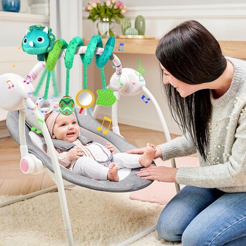 Car Seat Toys for Babies 0-6 Months,Baby Activity Stroller Toy for Newborn 0 3 6 Months,Hanging Rattle Toys for Crib Mobile with Rattles and Squeaker for Babies Infant Boys Girls Gifts-Dinosaur in Kuwait
