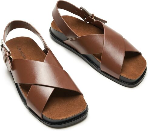 C. Paravano Women's Flat Flat - Slippers بدعم من القوس - شرائح أزياء قابلة للتعديل على مشبك للمشي غير الرسمي والشاطئ in Kuwait