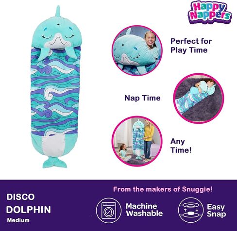 Happy Nappers Pillow & Sleepy Sack- Comfy, Cozy, Compact, Super Soft, Warm, All Season, Sleeping Bag with Pillow- Narwhal (Medium- 54" x 20") in Saudi Arabia