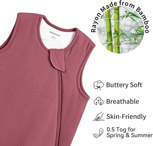 Rayon Made from Bamboo Sleep Sack 18-24 Months 0.5 Tog Soft Lightweight Toddler Sleep Sack 2t for Babies 2-Way Zipper Wearable Blanket Baby 18 Months in Kuwait