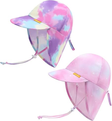 Duoyeree Baby Sun Protection Hat مع رفرف رقبة مريح الصيف الأطفال الأطفال الرضع طفل الشاطئ للبنين الفتيات 0-5T in Kuwait