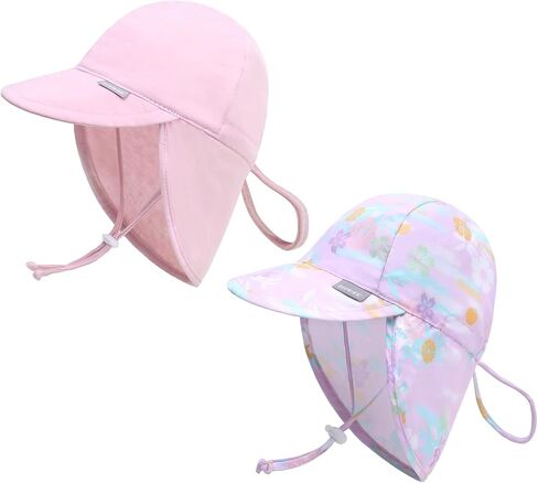 Duoyeree Baby Sun Protection Hat مع رفرف رقبة مريح الصيف الأطفال الأطفال الرضع طفل الشاطئ للبنين الفتيات 0-5T in Kuwait