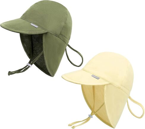 Duoyeree Baby Sun Protection Hat مع رفرف رقبة مريح الصيف الأطفال الأطفال الرضع طفل الشاطئ للبنين الفتيات 0-5T in Kuwait