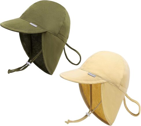 Duoyeree Baby Sun Protection Hat مع رفرف رقبة مريح الصيف الأطفال الأطفال الرضع طفل الشاطئ للبنين الفتيات 0-5T in Kuwait